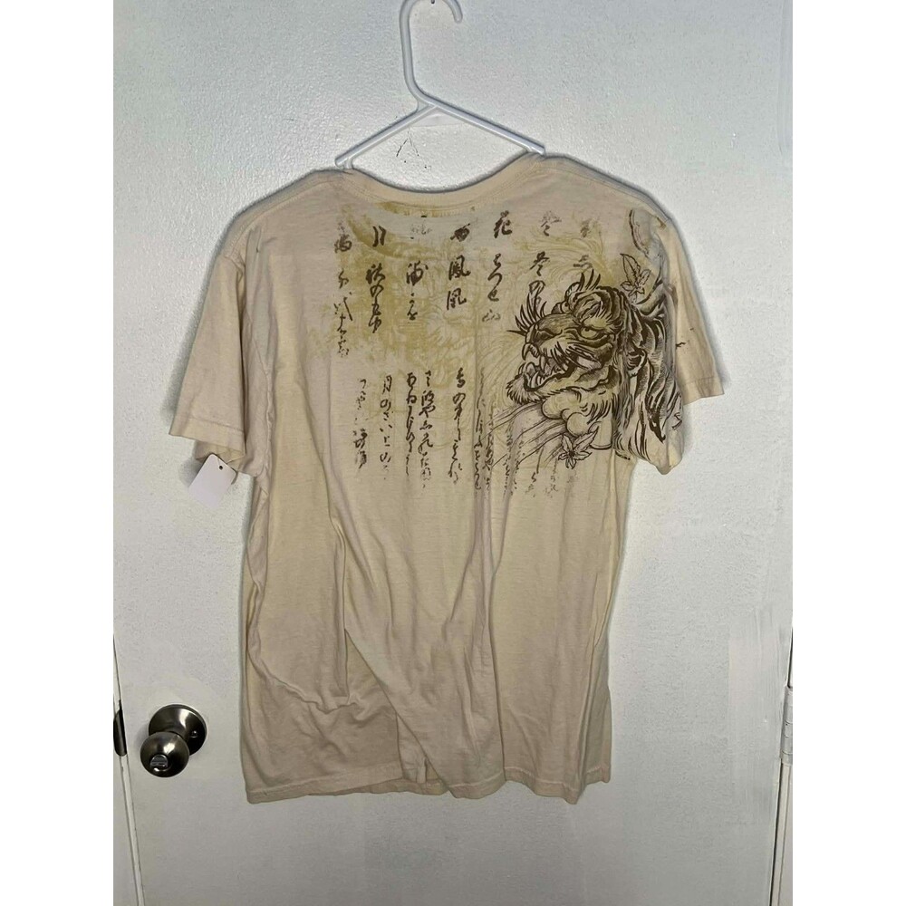 Vintage Miami Ink Tattoo Graphic T-Shirt Large Y2K Ed Hardy Style Rare Tiger